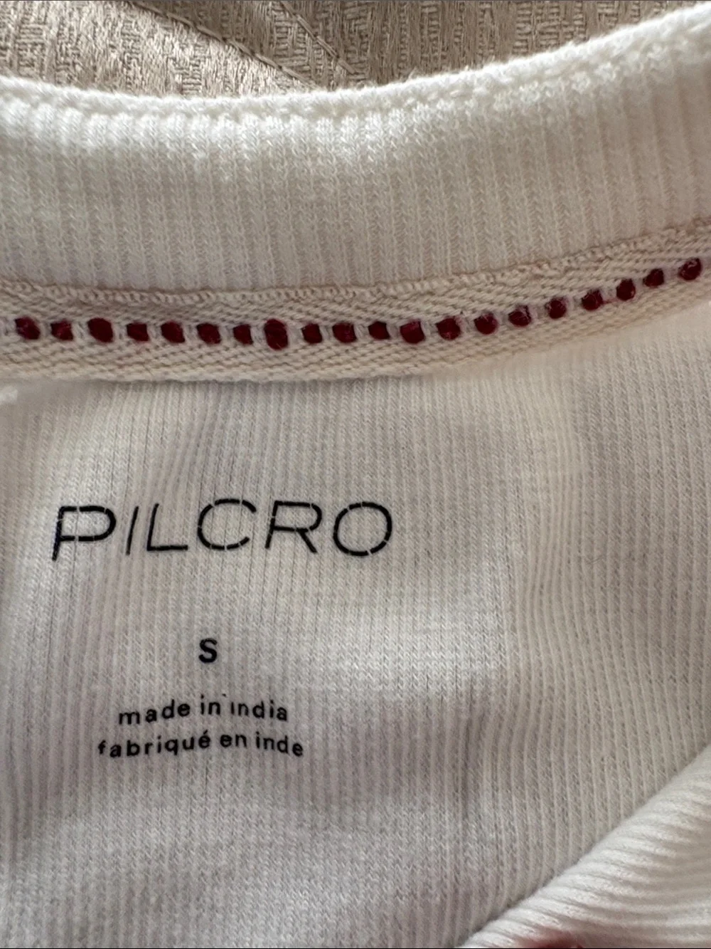 Pilcro White Short-Sleeve Henley Tee with Button Placket